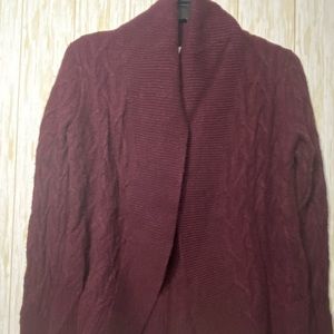 Loft Raton/Wool/Cotton Open Front Small Sweater